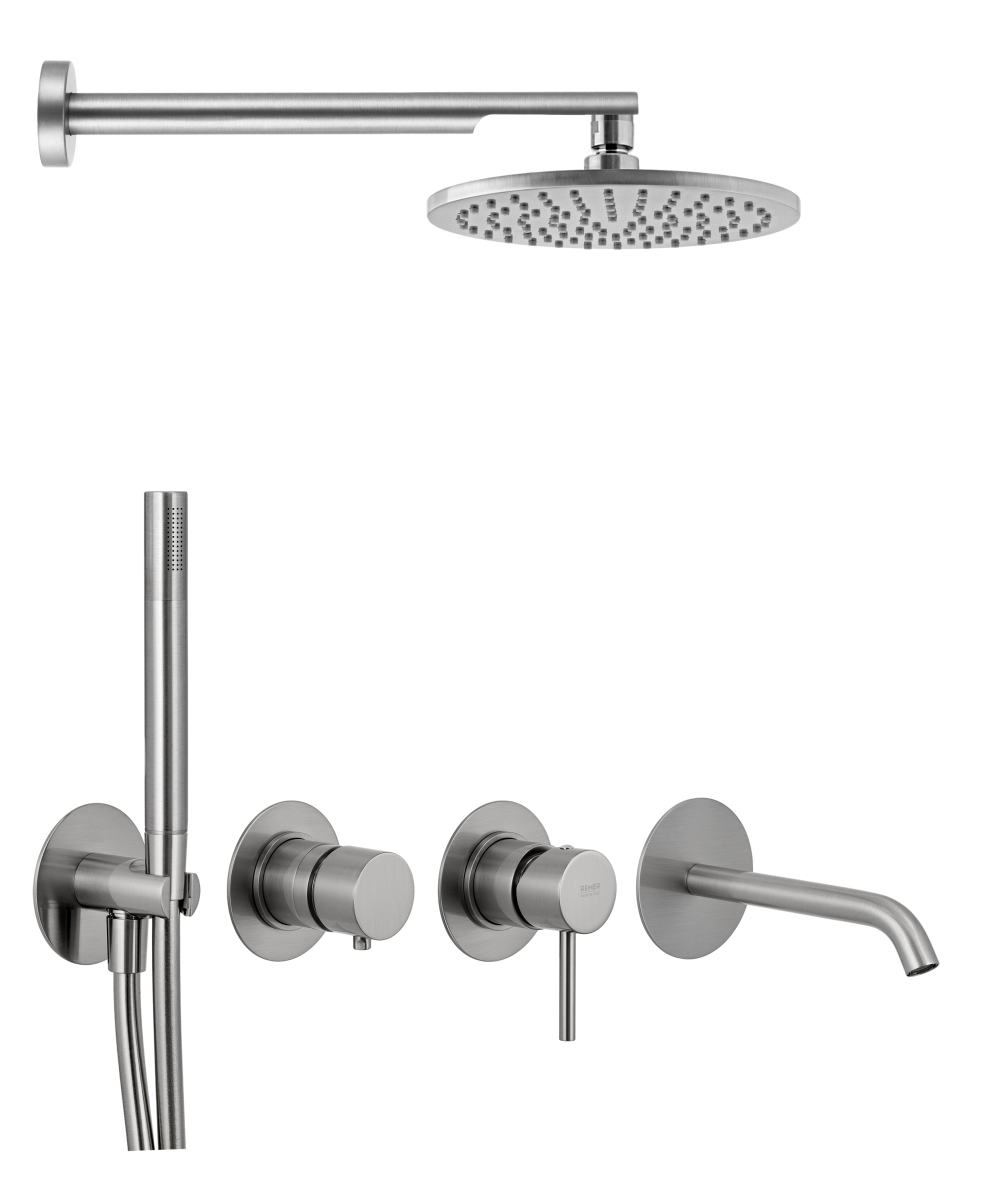 Фото Душевая система Remer X Style X96D3SETXV, сталь