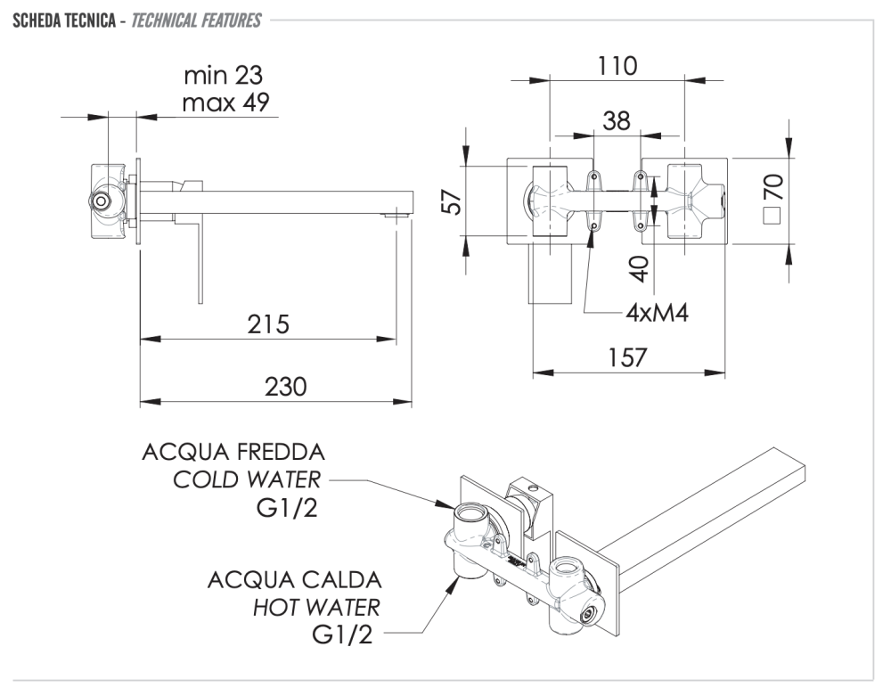 Фото Смеситель для раковины Remer Q-Design QD15PL