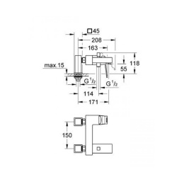 Grohe Eurocube 23143000 Смеситель для ванны, на бортик
