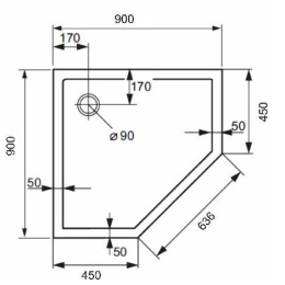 Душевой поддон Huppe PURANO 90 x 90 x h4 см, 210601.055, из искусственного камня