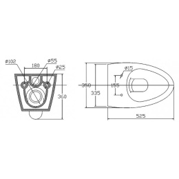 Подвесной унитаз BelBagno Alpha BB300CHR, безободковый