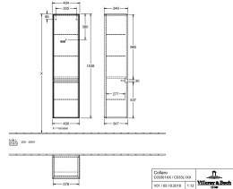 Фото Villeroy Boch Collaro C033L1MS Шкаф пенал для ванной комнаты, петли справа (White Matt)