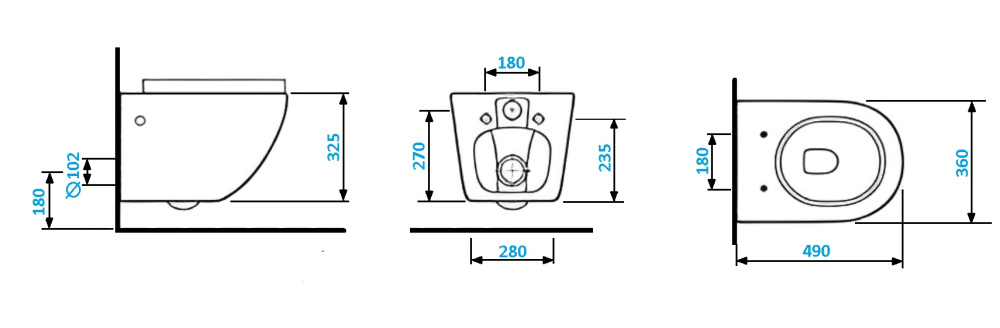 Фото Унитаз подвесной безободковый белый матовый Cerutti SELLA Aria MW CT9161 (490х360х325)