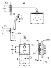 Grohe Grohtherm 34734000 Душевая система с термостатом встроенным