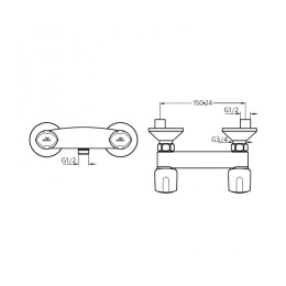 Смеситель Ideal Standard Euroflow New B2510AA для ванны/душа
