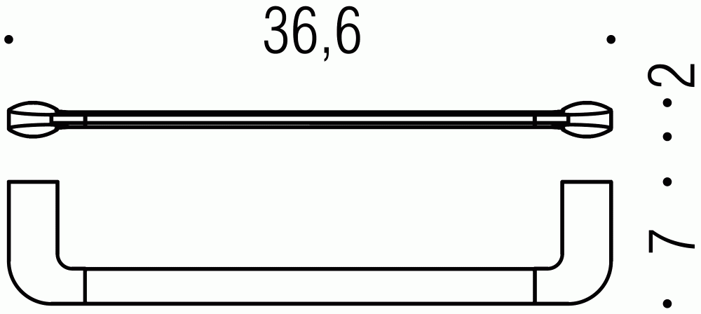 Фото Colombo Trenta B30090CR Держатель для полотенца 36,5см, хром