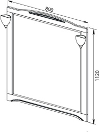 Фото Зеркало Aquanet Луис 80 бежевый