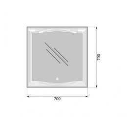 Зеркало BelBagno SPC-LNS-700-700-LED-TCH, 12W, 220-240V, с встроенным светильником
