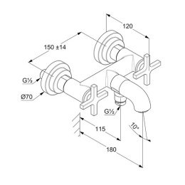 Смеситель для ванны Kludi Nova Fonte (205400520)