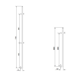 Фото Полотенцесушитель электрический 172 см 26 Вт полированная нержавеющая сталь INR Arc 30 080700.000073