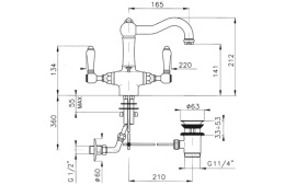 Фото Смеситель Nicolazzi P.M. Blanc 1432CR78 для раковины, ручка белая керамика, хром