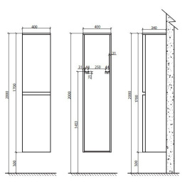 Шкаф подвесной BelBagno ENERGIA-N-1700