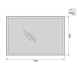 Зеркало BelBagno SPC-GRT-1200-800-LED-BTN 120 x 80 см со встроенным светильником