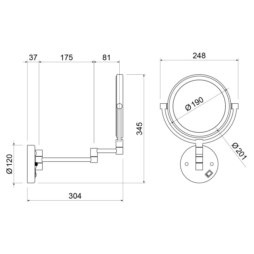 Фото Зеркало с подсветкой Timo Saona 13376/03 черный