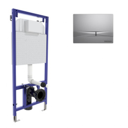 Фото Инсталляция для унитаза Berges Novum 040252 кнопка F2 матовый хром