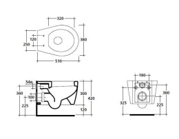 Подвесной унитаз Galassia Midas (9907GP)