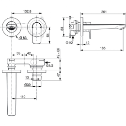 Фото Настенный смеситель для раковины Ideal Standard CONNECT AIR A7029A2