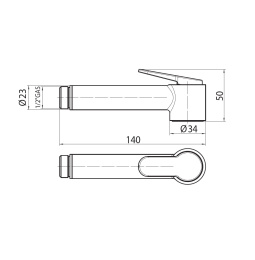 Фото Гигиенический душ Bossini Paloma Brass E37005B.043 с прогрессивным смесителем, Золото сатинированное