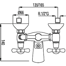 Фото Смеситель для ванны и душа Tres Retro 12417061