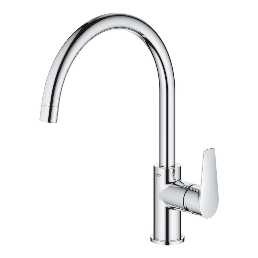 Смеситель для кухонной мойки GROHE Start Edge QuickFix  (30529001) с высоким C-образным изливом, хро