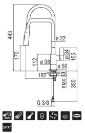 NOBILI Flag FL96400/1CR Смеситель для кухни (хром/черный)
