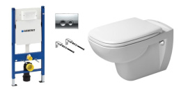 Инсталляция Geberit с безободковым унитазом Duravit D-Code 458.124.21.1/45700900A1/0067390000, белый