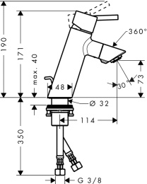 Фото Смеситель для раковины 32053000 Hansgrohe Talis