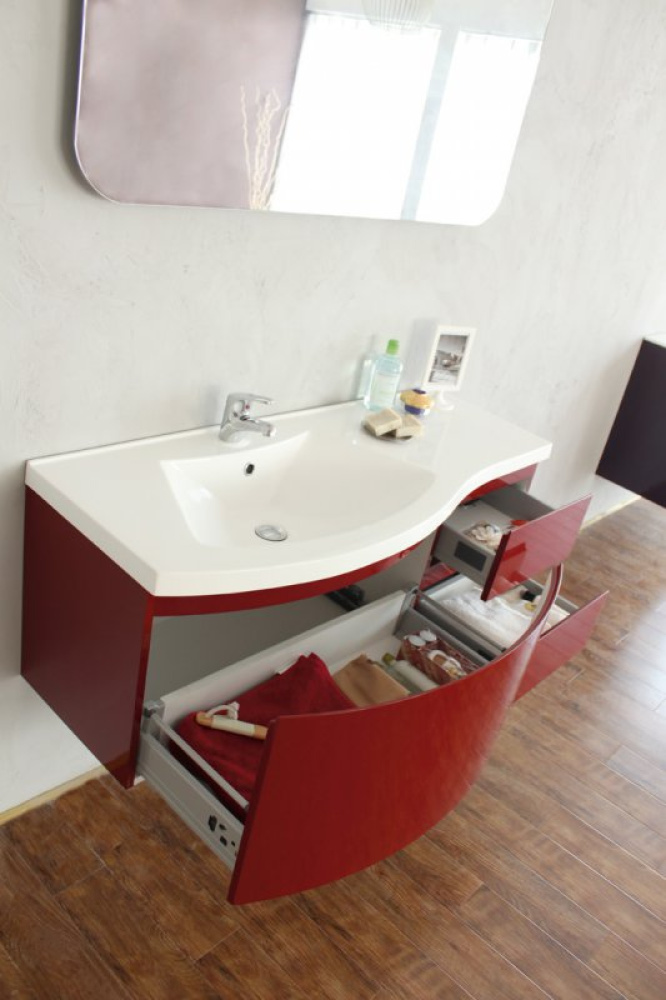 Мебель для ванной Belbagno Prospero 120см левый красный