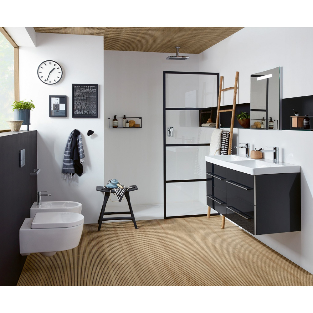 Villeroy Boch Avento A89300B3 Тумба под раковину 1180х515 мм (чёрное стекло)