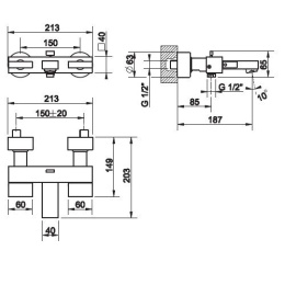 Фото Смеситель для ванны Gessi Rettangolo (20313#031) хром
