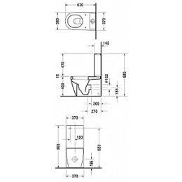 Чаша для унитаза-компакта Duravit Starck 2 2145090000, белый