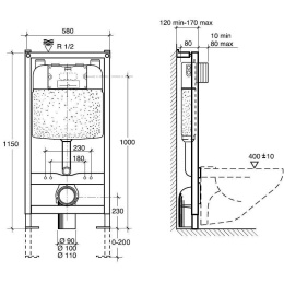 Ideal Standard VV601804 Инсталляция для унитаза