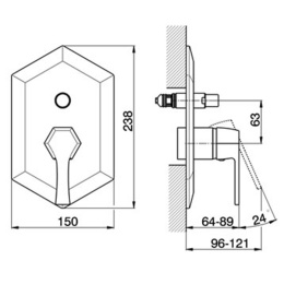 Смеситель для ванны Cisal Cherie CE00210021, хром