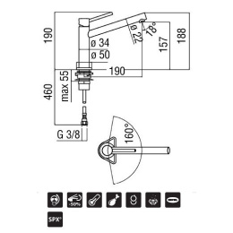 Nobili Acquerelli AQ93113/1CR Смеситель для кухни (хром)