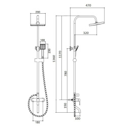 Стойка душевая Boch Mann Eco (BM7226) хром