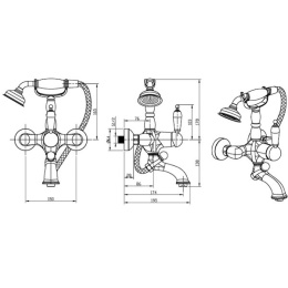 Фото Смеситель для ванны Boheme Crystal (263-CRST) хром