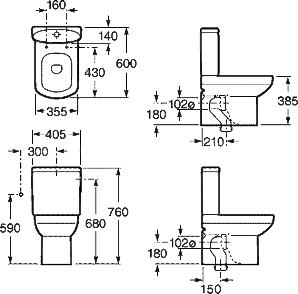 Чаша напольного унитаза Roca Dama Senso (342518000) белый