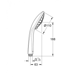 Grohe Euphoria 27221000 Душ ручной 3 вида струи