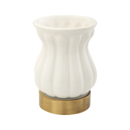 Фото Migliore Olivia 17445 Стакан настольный, керамика белая, бронза