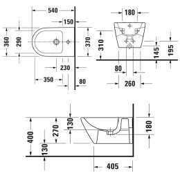 Биде подвесное Duravit D-Neo 2295150000, белый
