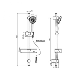 Фото Душевой гарнитур Paini Monza 50CR124/P20 хром