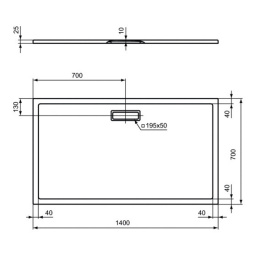 Поддон душевой Ideal Standart Ultra Flat New T4477V1 140 x 70 см ультратонкий, прямоугольный, белый