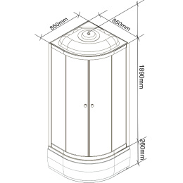 Фото Душевая кабина 85x85x215 Parly (CM86) черный, Без гидромассажа, ABS-пластик, Поддон средний