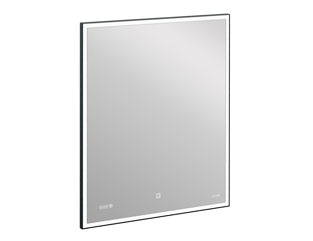 Cersanit KN-LU-LED011*100-d-Os Зеркало LED 011 design 100x80 с подсветкой часы металл. рамка прямоуг