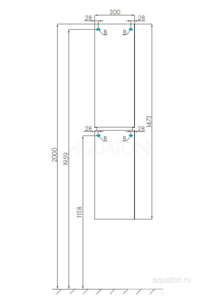 Шкаф - колонна Aquaton Скай PRO белый глянец левый 1A238603SY01L