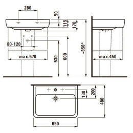 Раковина Laufen Pro 8.1895.3.000.104.1, 65*48 см