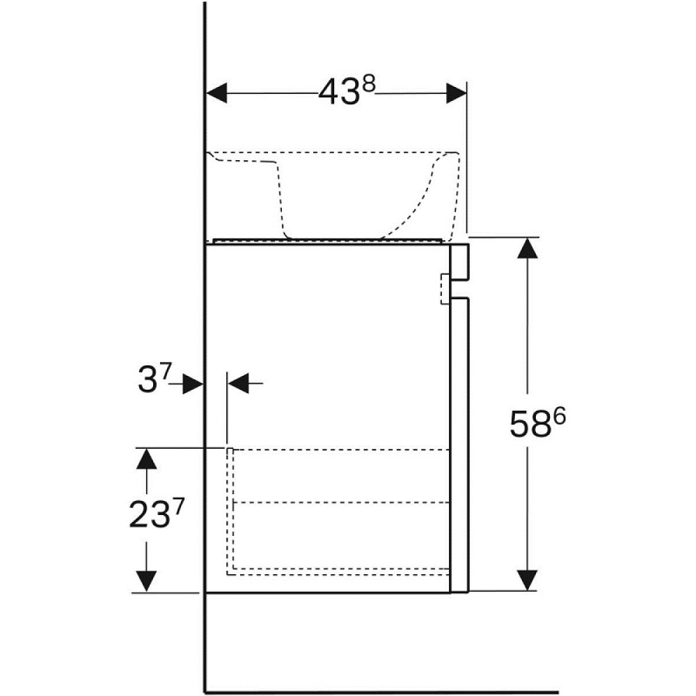 Geberit Renova Plan 869850000 Тумба для раковины, с ящиками выдвижными