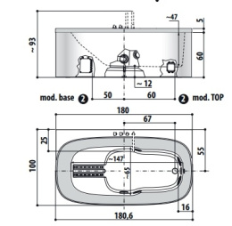 Гидромассажная ванна Jacuzzi Muse 180x100 см (9F43-799A)