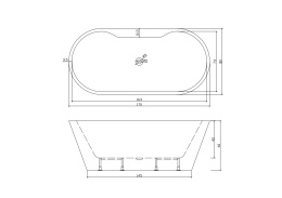 Акриловая ванна 170x80 Cerutti (CT7766), овальная