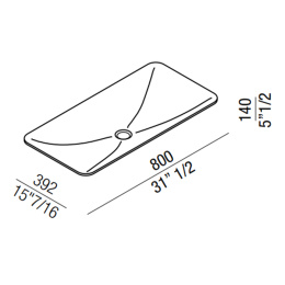 Фото Раковина встраиваемая Agape Ottocento 2 (ACER0899LZ *0) 80x39.2x14 см, цвет: белый